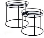 Beistelltisch 2er-Set &Oslash; 44/&Oslash; 52 cm schwarz/Spiegelglas