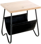 Beistelltisch mit Zeitungsablage 48 x 40 cm braun/schwarz