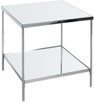 Beistelltisch quadratisch 45 x 45 cm Spiegelglas/chromfarbig