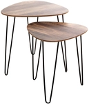 Beistelltisch 2er Set 40x40 cm/48x48 cm dunkelbraun/schwarz