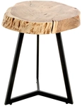 Beistelltisch PATNA &Oslash; 45 cm Massivholz Akazie/schwarz