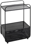 Beistelltisch mit Zeitungsablage 41 x 25 cm schwarz