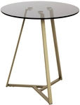 Beistelltisch 45 x 50 cm goldfarbig/grau rund