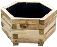holz4home Pflanzk&uuml;bel 6-ECK 40 cm Kiefernholz