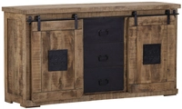 INTERhome Sideboard BARNEY 160 x 85 cm Mango Massivholz/schwarz