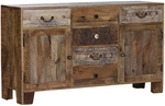 INTERhome Sideboard PUNO Mango massiv 140 x 40 x 80 cm gebeizt/lackiert Braun