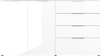 Sideboard OAKLAND 184 x 102 cm Glas Wei&szlig;/Wei&szlig;