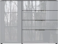 CASAVANTI Sideboard OAKLAND 134 x 102 cm Glas Graphit/Silbergrau