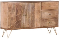 INTERhome Sideboard FAME Mango massiv/ goldfarbig