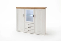 Highboard BRIXEN 163x142x40 cm , Nachbildung Pinie Aurelio wei&szlig; /Grandson Oak braun