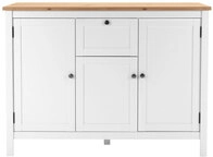 Sideboard BERGEN 120 x 90 cm wei&szlig;/Artisan Oak-Dekor