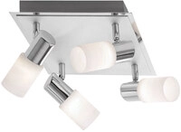TRIO LED Deckenlampe mit 4 Spots CLAPTON 31 x 22 cm chromfarbig