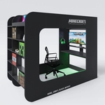 Hochbett MINECRAFT 120 x 200 cm schwarz/ grau