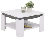 Couchtisch TIM III 68 x 68 cm quadratisch Dekor wei&szlig;/anthrazit
