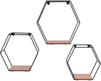 Wandregal-Set CHIARA 3-teilig schwarz/ braun