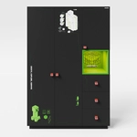 Kinder-Dreht&uuml;renschrank MINECRAFT anthrazit/ gr&uuml;n