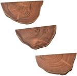 CASAVANTI Wandregal 3er Set Akazie Massivholz braun