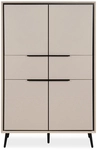 Highboard ARONA 90 x 140 cm sandfarben/schwarz