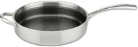 Schmorpfanne Edelstahl rund 53,5 x 29,5 x 7,5 cm Schwarz/Silberfarbig