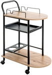 K&uuml;chenwagen STINA 85 x 83 cm Eiche Dekor/schwarz