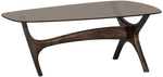Beistelltisch FLASH 110 x 60 cm Mangoholz/Farbglas braun