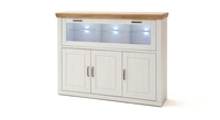 Highboard BRIXEN 163x123x40 cm, Nachbildung Pinie Aurelio wei&szlig; /Grandson Oak braun