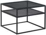 Couchtisch 60 x 60 x 45 cm Glas Metall pulverbeschichtet Schwarz