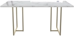 Esstisch ASTOR teilmassiv 160 x 90 x 75 cm Dreifu&szlig;gestell matt Marmor-Optik