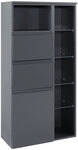 Midischrank CARDIFF 65 x 130 cm Graphit Hochglanz