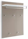VOSS Garderobenpaneel SANTINA 80 x 109 cm Lack wei&szlig;/Glas taupe