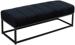 Sitzbank 108 x 40 x 40 cm Samt Metall pulverbeschichtet Schwarz