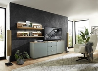 Sideboard COLIN 180 x 77 cm schilfgr&uuml;n / Artisan Eiche Dekor