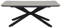 Esstisch LUCCA, Holznachbildung/Metall, 190 (250) x 103 x 75 cm Grau/Schwarz