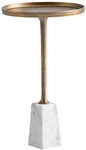 Beistelltisch Metall Marmor rund 34 x 34 x 58 cm Goldfarbig