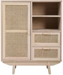 Highboard 70 x 85 cm Braun/ Rattan