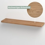 holz4home Wandregal 60 cm Eiche ge&ouml;lt ohne Baumkante