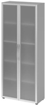 Aktenschrank 80 cm Grau/ Rahmen Silber