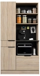 Parisot Buffet-Schrank Fumay 100 x 186 cm Eiche Dekor/ schwarz