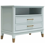 Nachttisch WESTERLEIGH 76 x 40 x 61 cm lackiert Blassgr&uuml;n/Goldfarbig