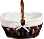 KESPER Einkaufskorb Naturmaterialien/Textil 37 x 33 x 45 cm braun/cremewei&szlig;