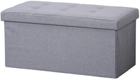 KESPER Sitztruhe mit Deckel 76 x 38 cm Leinen-Optik grau