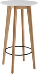 Bartisch rund Durchmesser 60 cm H&ouml;he 110 cm Eiche massiv lackiert Wei&szlig;/Eiche