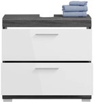 Waschbeckenunterschrank SCOUT 60 x 56 cm grau/ wei&szlig; Hochglanz