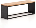 CASAVANTI Sitzbank 120x45x35 cm Akazie Massivholz/Steinoptik/Metallrahmen