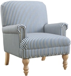 Sessel JAYA massivholz 76 x 73 x 89 cm gestreift Naturfaser Braun/Blau