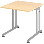Schreibtisch 80 x 80 cm Ahorn/ Silber