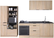 Parisot K&uuml;che mit Buffet FUMAY 21 Eiche/Beton-Optik ca. 300 x 186 x 60 cm