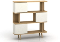 B&uuml;cherregal ALANDRA 120 x 130 x 33 cm Wei&szlig;creme/Eiche-Dekor