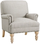 Sessel JAYA Holz massiv 89 x 73 x 76 cm Braun/Beige gestreift