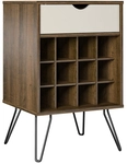 Weinregal CONCORD teilmassiv Metall 80 x 51 x 45 cm eichefarben dunkelbraun